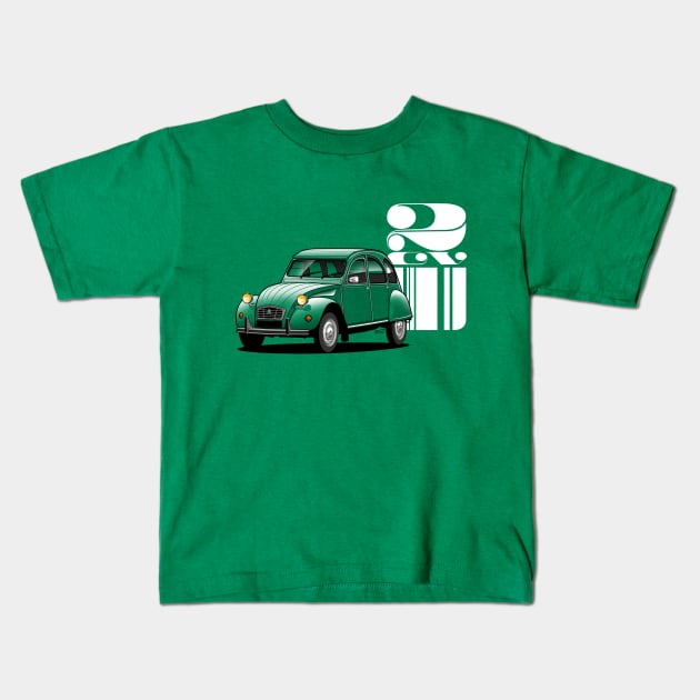 2CV 6 transparent illustration Kids T-Shirt by RJW Autographics